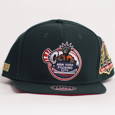 New York F%cking City "NYFC" Hunter Green & Red Bottom Brim